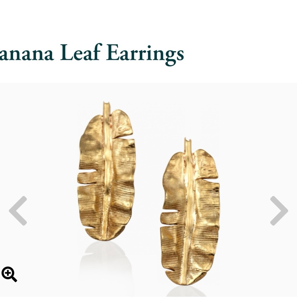 Mignon Faget Gold Banana Leaf Earrings